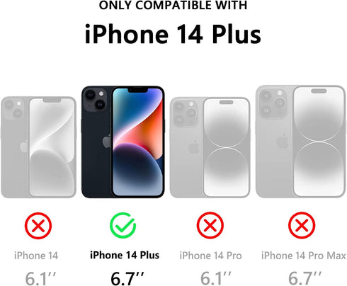 for iPhone 14 Plus Waterproof Case with Built-in Screen Protector, Shockproof Dustproof Full Body Protective IP68 Waterproof Phone Case for iPhone...