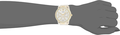 Accutime XOXO Women's XO5527 Clear Bracelet with Rhinestones on Gold Case Watch...