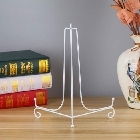 Artliving (2 pack 12" Iron Large Plate Stand, White Iron Easel Picture Frame Display Photo Holder Stand, Displays Picture Frames, Cookbooks, Decor...