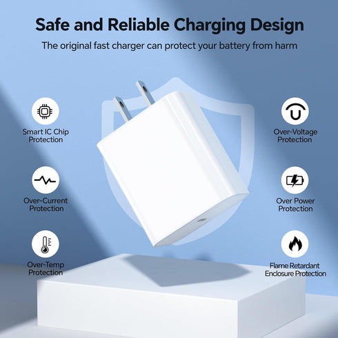 for iPhone Fast Charger?MFi Certified? 3 Pack 20W PD USB C Wall Charger Adapter with 6FT USB C to ightning Cord Fast Charging Cable Compatible wit...
