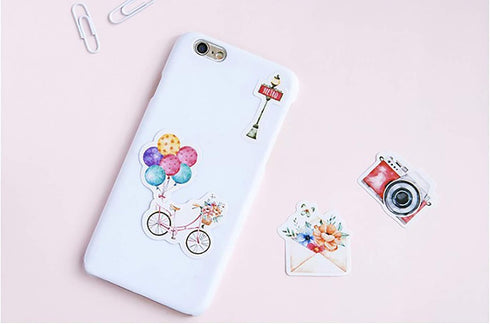 Mini Size Scrapbook Stickers, 45pcs Doraking DIY Decoration Travel Stickers Life Set for Travel Case, Laptop, Planners, Calendars, Scrapbook, Suit...