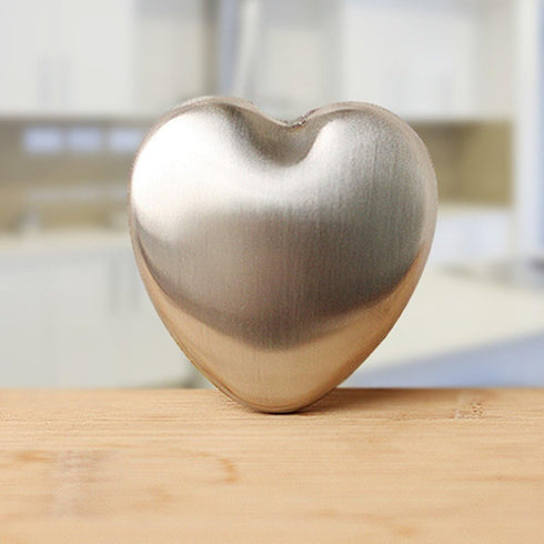 Kingzhuo Portable Magic Soap Odor Remover Bar Magic Odor Absorber Heart Shape 304 Stainless Steel Soap for Kitchen Effectively Eliminate Smell Lik...
