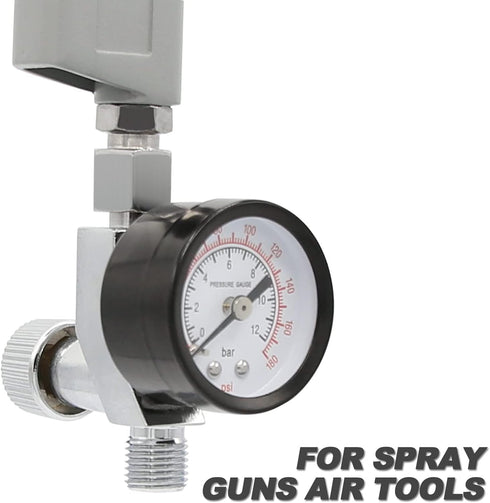 Spray Gun Air Regulator Valve, Air Flow Regulator with Pressure Gauge for Spray Guns and Air Tools, 1/4 Inch NPT,Up to 180 PSI...