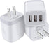3 Port Wall Charger, 5V 3.1A USB Plugs, MultiPort Travel USB Wall Plug Home Charging Block Cube Compatible iPhone 13 12 11 Pro XS Max, Samsung Gal...
