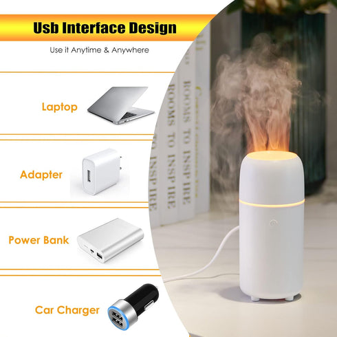 Car Diffuser, Car Air Fresheners Car Diffusers for Essential Oils USB Car Humidifier Aromatherapy Diffusers Cool Mist Portable with 7 Color Flame ...