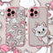 Clear Transparent Soft TPU Light Up in The Dark Case for Apple iPhone 15 Pro Max Cat Kitty Kitten Bow Baby Pink Color Bow Cartoon Anime Cute Lovel...