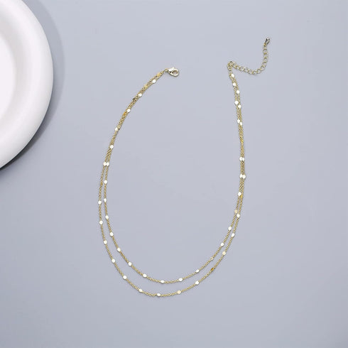 Gold Dainty Choker Necklace for Women 14K Gold/Silver Plated Satellite Choker Shining Dots Chain Thin Trendy beads Paperclip Necklaces Jewelry Gif...