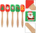 5pcs Cream Spatula Frosting Spatula Wooden Handles Silicone Baking Sheet Christmas Cake Decorating Spatula Christmas Rubber Spatula Cake Baking Sc...