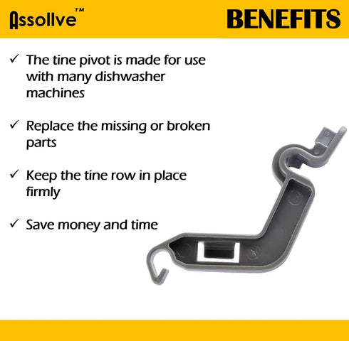 6PCS/PACK Reliable W10082853 Dishwasher Tine Pivot Clip. Replacement Part Fits for Whirlpool Kenmore Kitchenaid Dishwasher and Replaces W10082853 1446946, AH1734891, EA1734891, PS1734891, LP13747