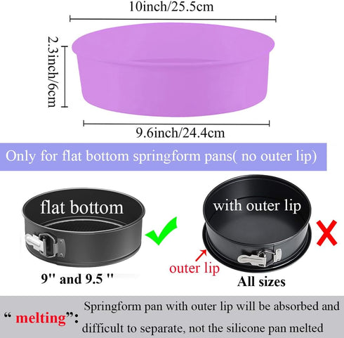 GBYAN Springform Pan Protector for 9inch and 9.5inch Springform Pan Round Cheesecake Pan Silicone Baking Pan Accessories Preventing Water from Ent...