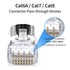 10 Pack Cat7 Cat6A Pass Through Shielded RJ45 Connector Modular Network 50? Gold-Plated Plug for Cat 6, Cat 6A, Cat 7 and Cat 8 with Strain Relief...