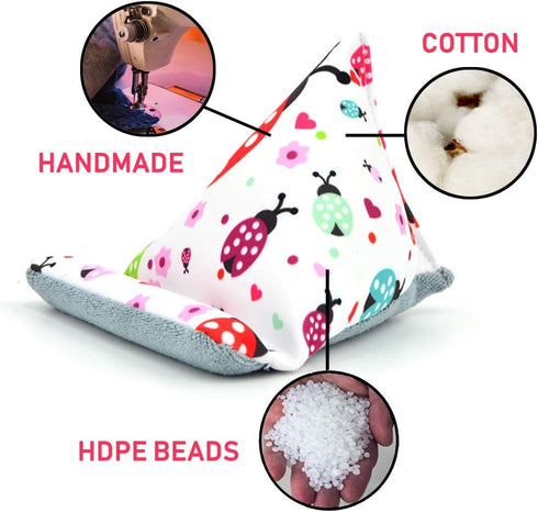Fabric Phone Stands, Phone Pillow Holder for iPhone X iPhone 13, Handmade Phone Bean Bag Cushion for Desk (Ladybird)...
