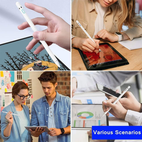 Stylus Pens for Touch Screens, Compatible with iOS/Samsung/Android, 1.5mm Ultra Fine Copper Tips, Sensitive Touch, Rechargeable Stylus Pen with Ar...