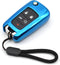 MECHCOS Fit for Chevy Chevrolet Equinox Cruze Malibu Encore Camaro Impala Buick Regal Lacrosse GMC Terrain Blue TPU Key Fob Cover Case Remote Hold...
