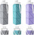 3pcs Collapsible Water Bottles,BPA-Free Leak-Proof Silicone Foldable Water Bottle Cup 20.6oz,Durable Lightweight Bottle for Gym Travel Camping Hik...