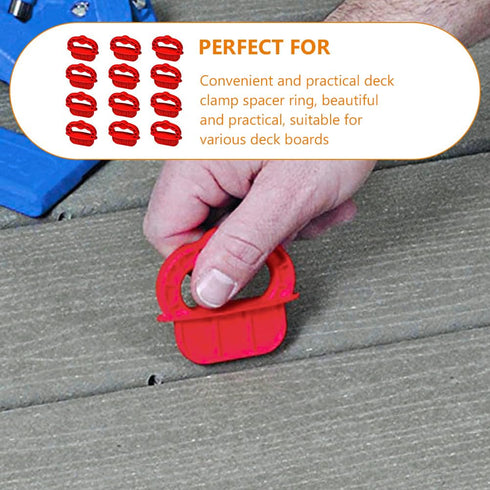 UKCOCO 12pcs Deck Board J ig, Deck Board Spacer 1/4 Deck Spacer Decking Board Spacer Rings Shims Decor Tools Plastic Mezzanine for PVC Composite, ...