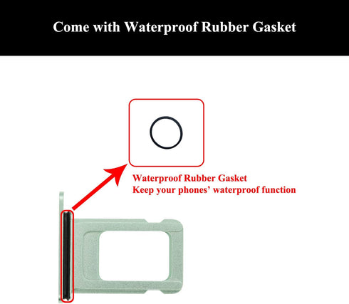 2 Pieces Sim Card Tray Holder with Waterproof Rubber & Eject Pin Replacement for iPhone 12 6.1 Inch (Green)......