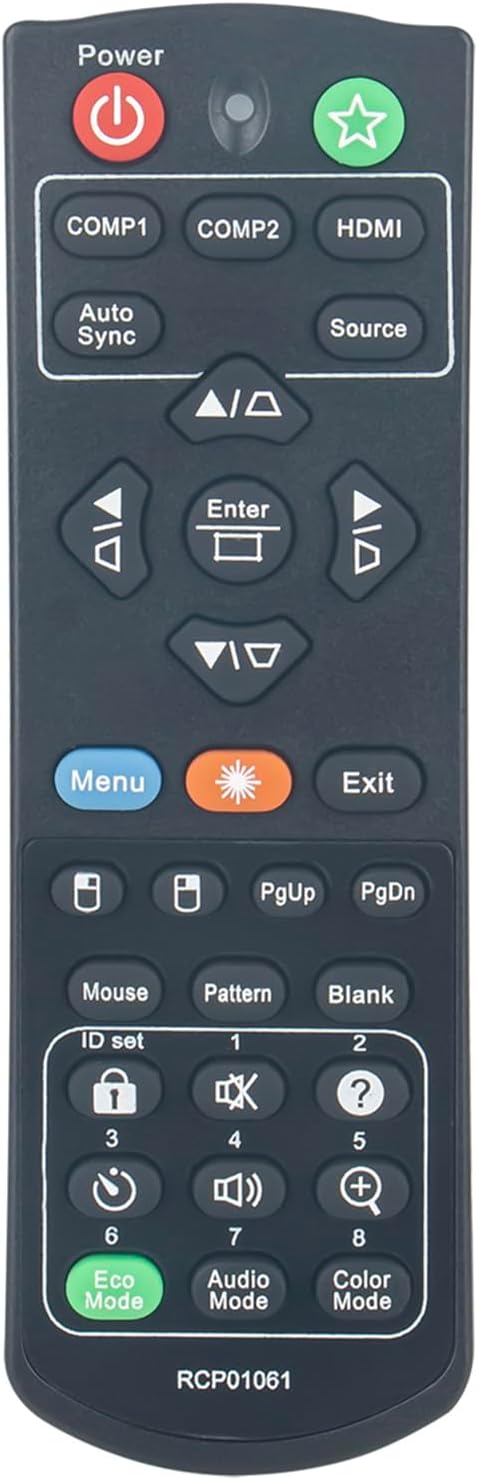 RCP01061 New Replaclement Remote Control fit for ViewSonic DLP Projector VS15875/PJD5255N/PJD5255P/PJD5555w/VS15876/PJD5154/PJD5254 PJD5151/VS1587...