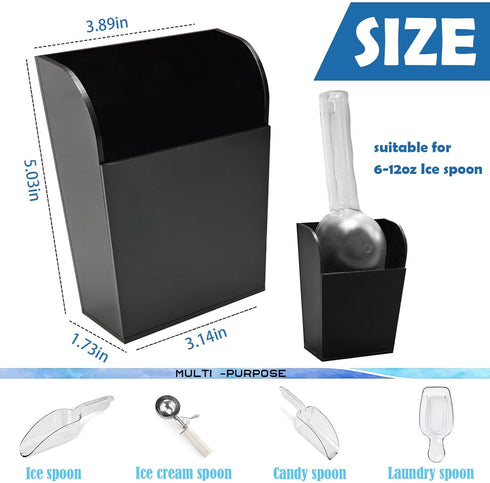 2 Pack Black Ice Scoop Holder, Ice Maker Scoop Holder for Counter Top Ice Makers and Machines...