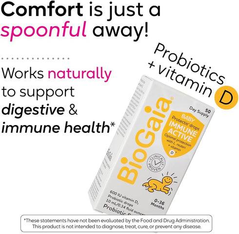 BioGaia Immune Active Baby Probiotic Drops + Vitamin D | for Digestive & Immune Health | for Babies & Toddlers 0-36 Months | Pediatrician Trusted ...