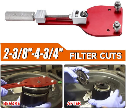 77750 Oil Filter Cutter,Aluminum Alloy Oil Filter Cutter Inspection Tool,for Filter Cutting Range 2-3/8"- 4-3/4"(Alloy Aluminum Red)...