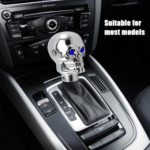 ASUBHA Skull Shifter Knob, Personalized Skull Shifter Head with Adjustable LED Double Eyelet Decorations, Gear Knob Head Universal Car Interior Ac...