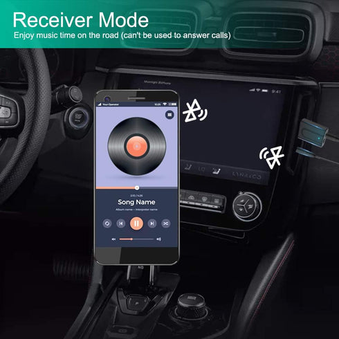 Bluetooth 5.0 Adapter 3.5mm Jack Aux Dongle, Portable Wireless Transmitter Receiver for TV/PC/Headphone/Car/Home Theater, USB Bluetooth Audio Adap...