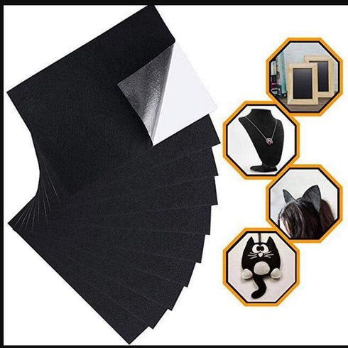 10pcs Felt Fabric Adhesive Sheets, Sticky Back Sheets, Self-Adhesive Sheets for Art & Crafts, Jewelry Box Liner, Furniture Protector Pads Water Re...