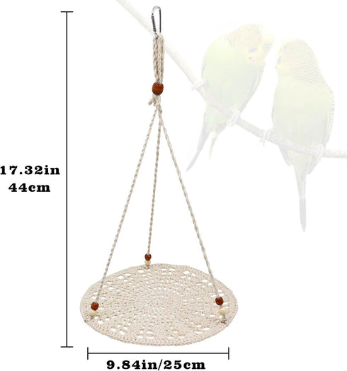 Bird Swing Toys, Hanging Bird Parrot Hammock, Colorful Cotton Bird Perch Stand, Bird Cage Accessories for Parakeet Cockatiel Conure Lovebird Budgi...