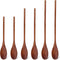 HANSGO 6PCS Long Handle Wooden Spoons, 10/12/14 Inch Wood Eating Spoons Japanese Style Cooking Utensil for Serving Mixing Stirring Dark Brown...