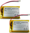GEILIENERGY (2 Pack 3.7V 2000mAh 103454 Lipo Rechargeable Battery Pack with Wire JST Connector for Speaker and Wireless Device...