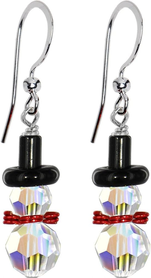 Body Candy Handcrafted Snowman Holiday Earrings Created with Crystal for Women, Mother, Friend, Wife...