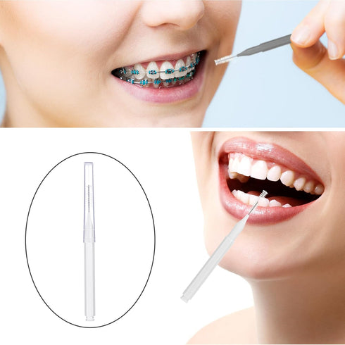 Patelai 50 Pieces Braces Brush for Cleaner Interdental Brush Toothpick Dental Tooth Flossing Head Oral Dental Hygiene Flosser Toothpick Cleaners T...