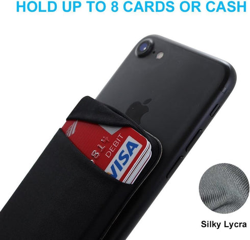 Cell Phone Wallet Pocket, 3 Packs Self Adhesive Stick on Wallet (for Credit Card, Business Card & ID Holder) Compatible with iPhone Samsung Galaxy...