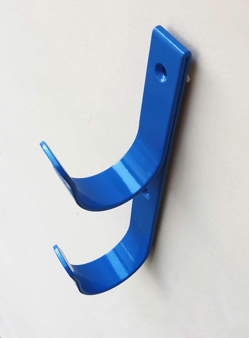 4 PCS Set Wide Pool Pole Hangers Heavy Duty Blue Aluminium Holder Hooks with Screws Perfect Hook Holders for Swimming Pool,Telescopic Poles,Skimme...