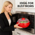Microwave Steamer for Vegetables, Fish, Poultry & Rice – BPA-Free Healthy Oil-Free Cooking Container – Red – Dishwasher & Freezer Safe...