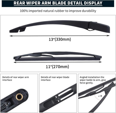 Rear Wiper Arm Blade, Replacement for 2005-2009 Dodge Magnum, Nitro, Chrysler 300C - MIKKUPPA Back Windshield Wiper Assembly Replacement...