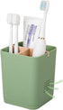 Electric Toothbrush Holder 3 Slots Tooth Brushing Holder with Bamboo Dividers for Bathrooms, Plastic Toothbrush and Toothpaste Organizer for Showe...