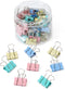 Mini Binder Clips and Paper Clips, Metal Paper Clamps Colourful Binder Clips Assorted Sizes...