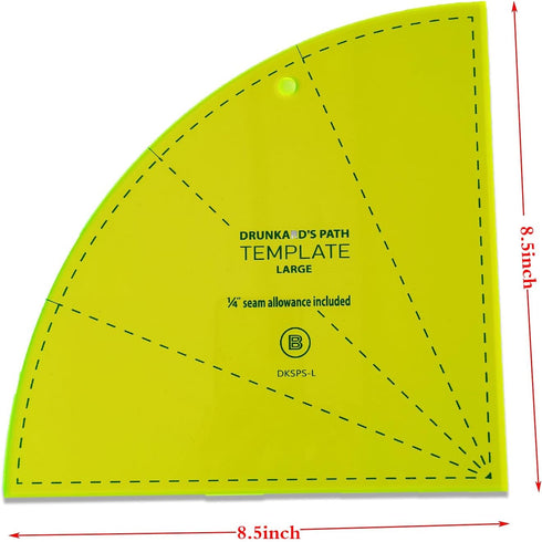 YICBOR Drunkards Path Quilting Templates, Large Curved Acrylic Tools for Cutting Circle Patterns and Layer Cakes...