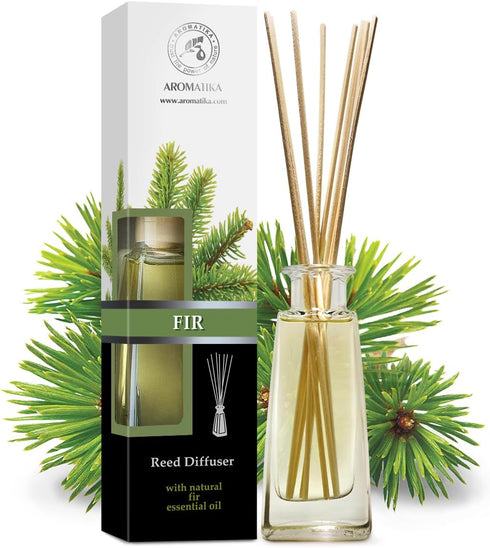 Pine Reed Diffuser 3.4 Fl Oz - Fresh & Long Lasting Coniferous Aroma - Pine Scented Diffuser - Home - Gift Set for Aromatherapy - Great Room Air F...