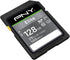 PNY 128GB Elite Class 10 U1 V10 SDXC Flash Memory Card - 100MB/s, Class 10, U1, V10, Full HD, UHS-I, Full Size SD...