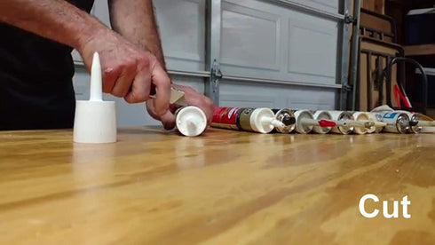 TubeANew Caulk Tube Saver - Repair and Reuse Dried or Clogged Tubes - 1 Pack, 5 Pieces with 50 Caulk Cap, Red Caulk Saving Cap...