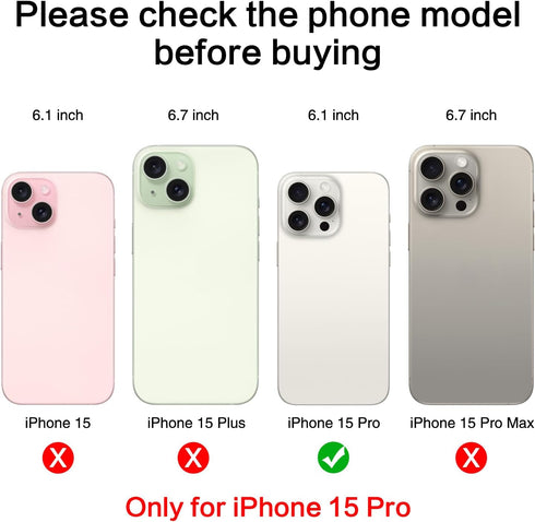 ASDAWN Back Rear Camera Lens Glass Replacement for iPhone 15 Pro 6.1 Inches with Pre-Installed Adhesive, ASDAWN Back Camera Lens Glass kit with In...