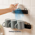 Mug Holder (2pcs) - Wall-Mounted Storage Hooks, Metal, 4 Cup Holders, Max 10kg Load, for Kitchen, Living Room, Office...