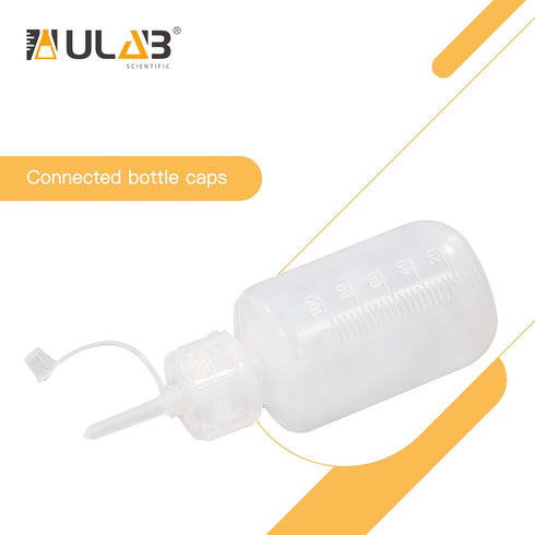 ULAB 12pcs Vol.125ml/4.2oz Drop Dispensing Bottles, LDPE material, PP Cap and Screw Cap, Laboratory drip Bottle, Watercolor Pigment Bottle, Ink Di...
