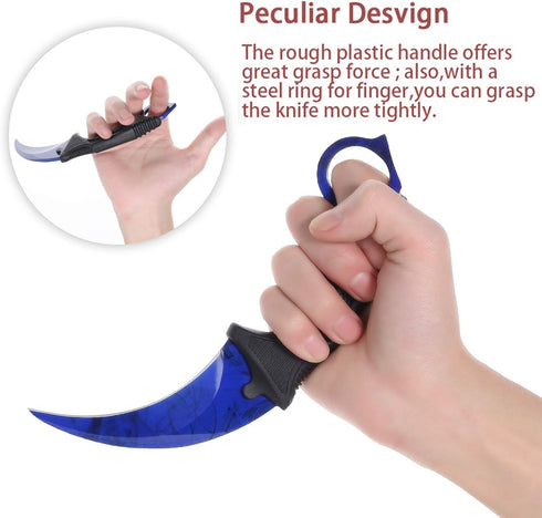 TOPOINT Karambit Knife, Stainless Steel Fixed Blade Knife with Sheath and Cord Knife CS-GO for Hunting Camping and Field Survival (Dark blue)...