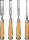 Professional Wood Chisel Set, 4 Piece Wood Chisel Set for Woodworking Wood Carving Chisel, CR-V Steel Chisel, including 6mm, 12mm, 18mm, 24mm...