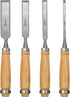 Professional Wood Chisel Set, 4 Piece Wood Chisel Set for Woodworking Wood Carving Chisel, CR-V Steel Chisel, including 6mm, 12mm, 18mm, 24mm...