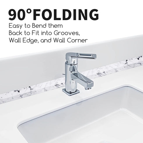 3 Rolls 10.5 Feet Caulk Tape Toilet Caulking Strip Self Adhesive Caulk Strip Bathroom Caulk Tape Sealing Strip Bathtub Tape Peel and Stick Caulk S...